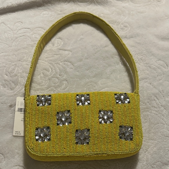 Anthropologie THE FIONA BEADED BAG: GEOMETRIC EDITION Yellow Shoulder Bag - Picture 6 of 7